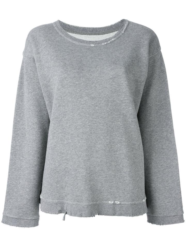 Rta Destroyed Effect Sweatshirt, Women's, Size: Small, Grey, Cotton/polyester