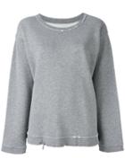 Rta Destroyed Effect Sweatshirt, Women's, Size: Small, Grey, Cotton/polyester