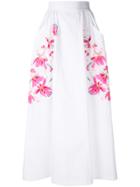 Ermanno Scervino Floral Embroidered Maxi Skirt - White