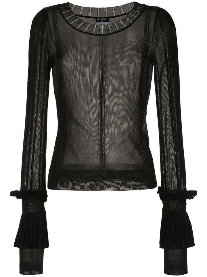 Chanel Pre-owned Sheer Slim Blouse - Black