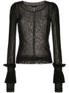 Chanel Pre-owned Sheer Slim Blouse - Black