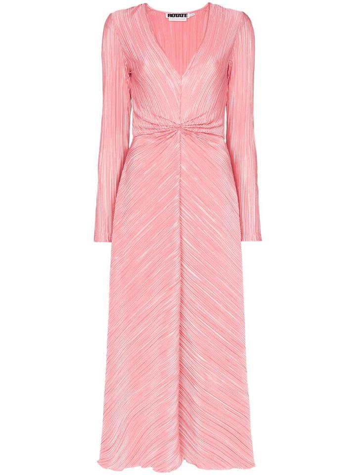 Rotate Pleated Midi Dress - Pink