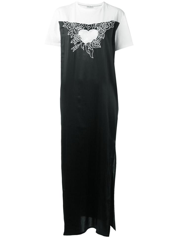 Each X Other Chest Embroidery Shift Dress, Women's, Size: Medium, Black, Cotton/silk