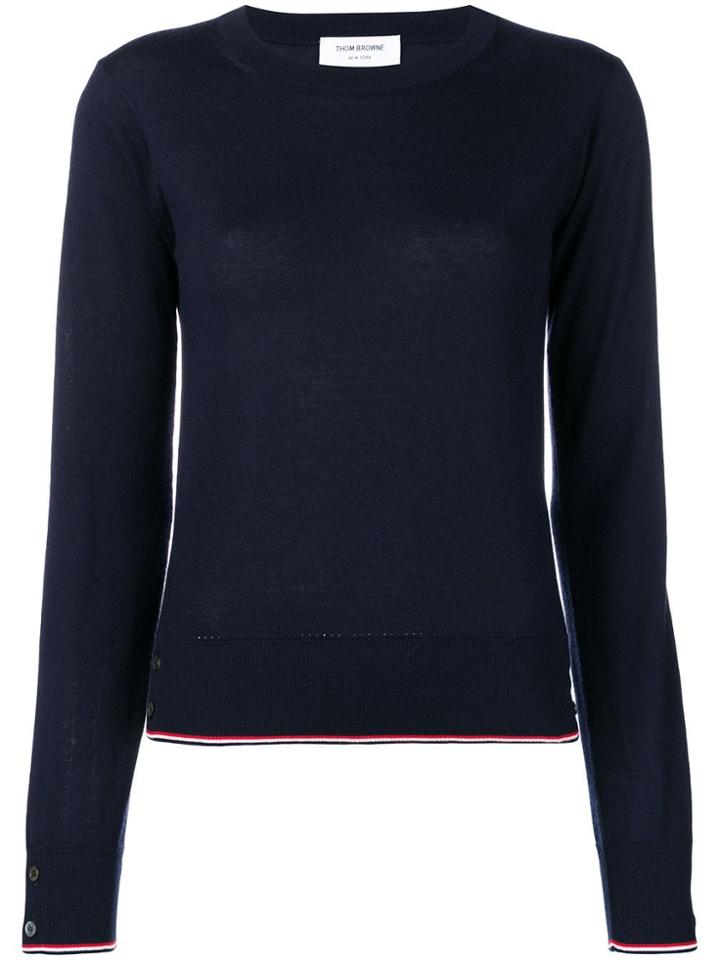 Thom Browne Rwb Tipping Cashmere Pullover - Blue