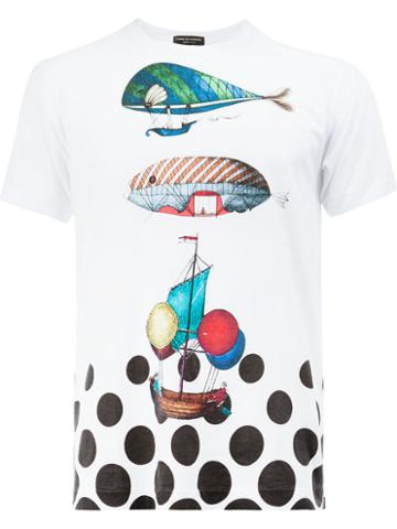 Comme Des Garçons Homme Plus Comme Des Garçons Homme Plus X Fornasetti Traveller Print T-shirt, Men's, Size: Large, White, Cotton