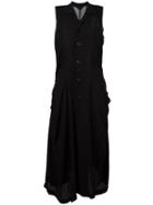 Comme Des Garçons Pre-owned Long Frayed Edge Dress - Black