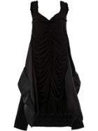 Maison Margiela Ruched Asymmetrical Hem Dress - Black