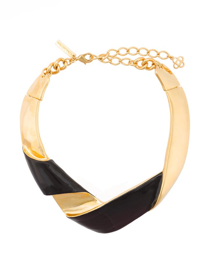 Oscar De La Renta Folded Necklace - Black