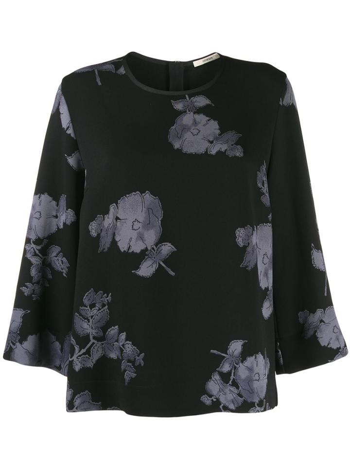 Odeeh Floral Print Blouse - Black