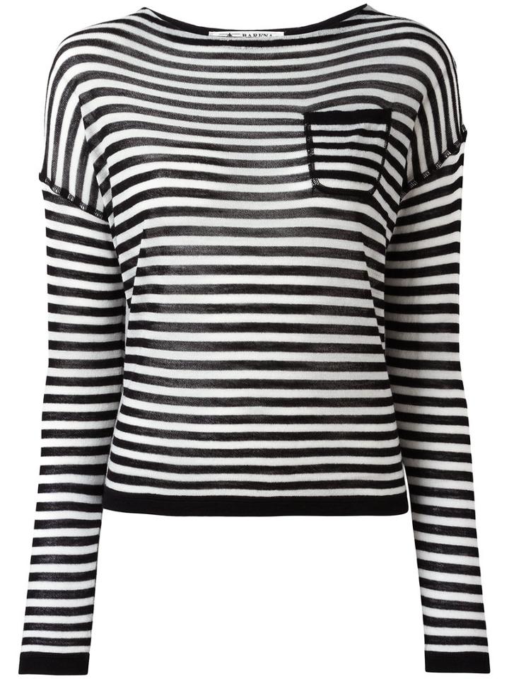 Barena Striped Knitted Blouse, Women's, Size: Large, Black, Virgin Wool/silk/cashmere