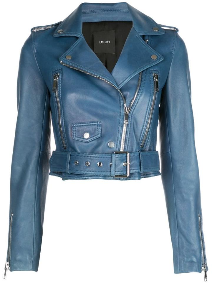 Lth Jkt Mya Cropped Jacket - Blue