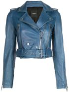 Lth Jkt Mya Cropped Jacket - Blue
