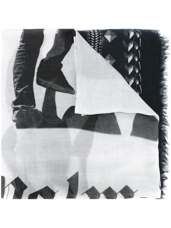 Palm Angels Geometric Print Scarf - Blue