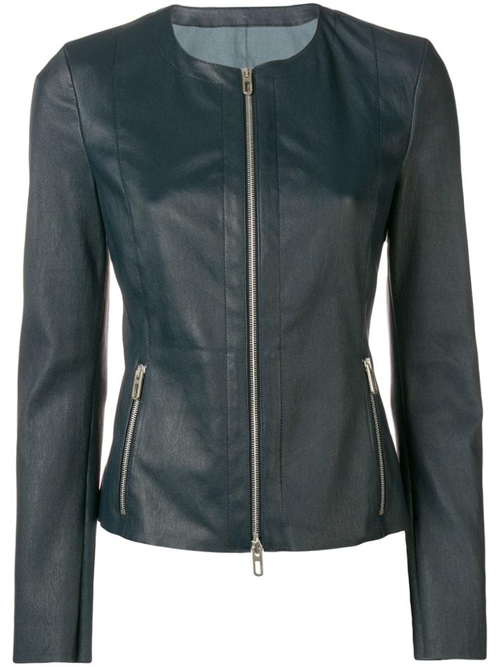 Drome Long-sleeved Cropped Jacket - Blue