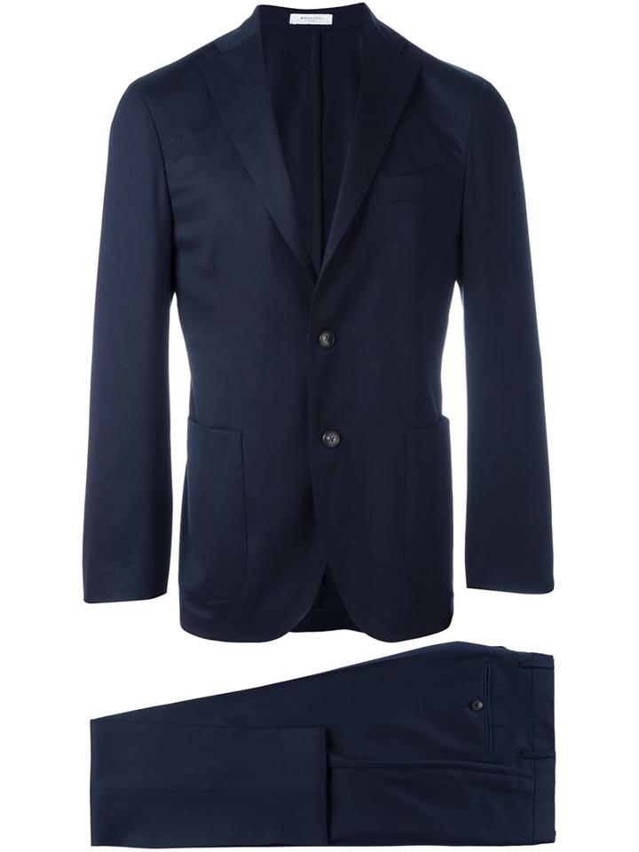 Boglioli Classic Formal Suit, Men's, Size: 48, Blue, Spandex/elastane/acetate/cupro/virgin Wool