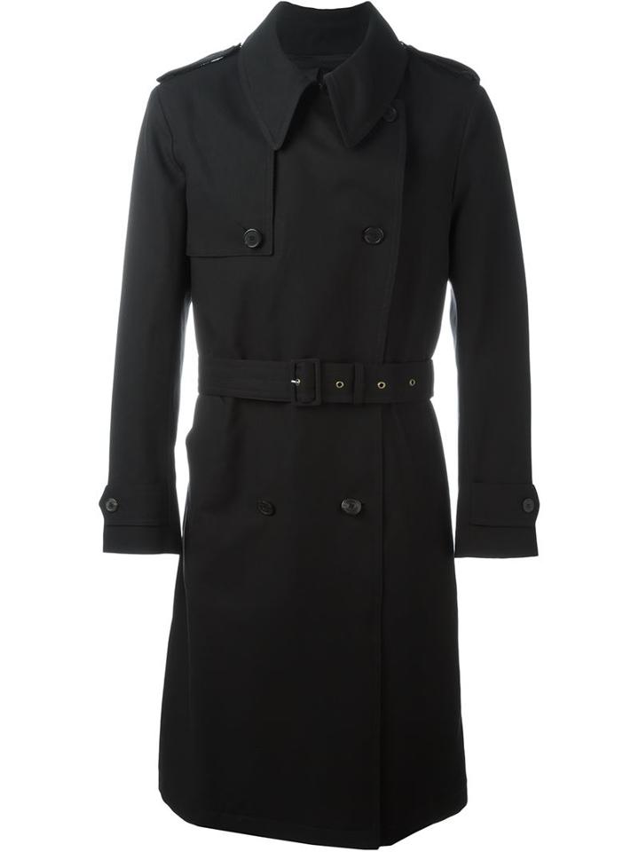 Ami Alexandre Mattiussi Long Trench Coat, Men's, Size: Xl, Black, Cotton/viscose/acetate