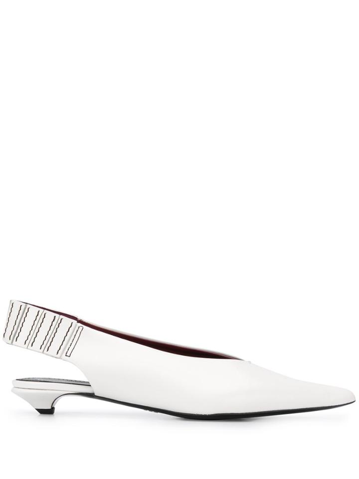 Proenza Schouler Slingback Low Heel Pumps - White