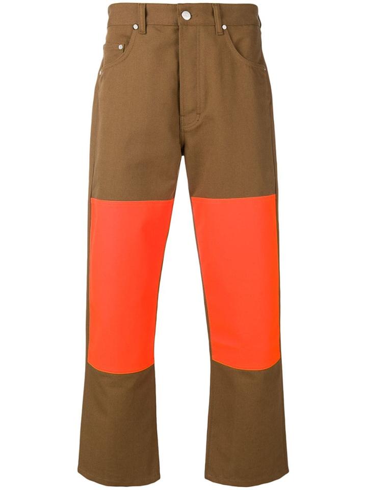 Études Contrast Panel Trousers - Brown