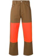 Études Contrast Panel Trousers - Brown