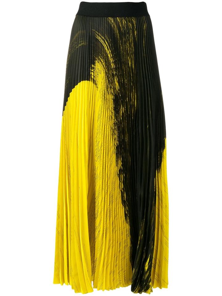 Poiret Colour-block Pleated Skirt - Black
