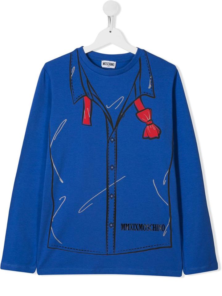 Moschino Kids Teen Trompe-l'oeil T-shirt - Blue