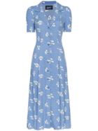 Reformation Clarice Floral Print Buttoned Dress - Blue