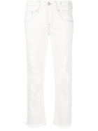 R13 Denim Frayed Jeans - White