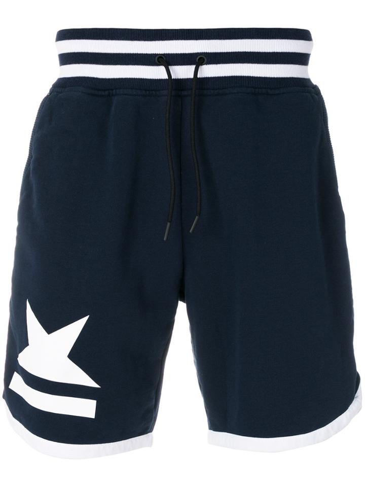Hydrogen Striped Track Shorts - Blue