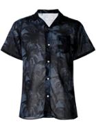 Officine Generale Floral Print Shirt, Men's, Size: Xl, Black, Cotton