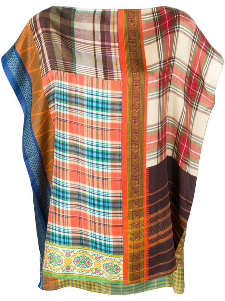 Pierre-louis Mascia Patchwork Effect Blouse - Orange