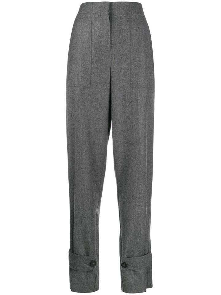 Helmut Lang High-waisted Ankle Strap Trousers - Grey