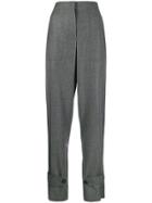 Helmut Lang High-waisted Ankle Strap Trousers - Grey