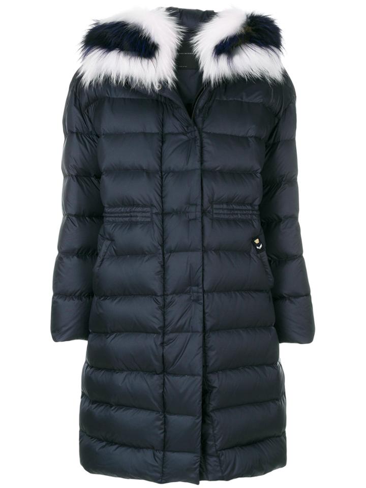 Ermanno Scervino Fur Collar Padded Parka - Blue