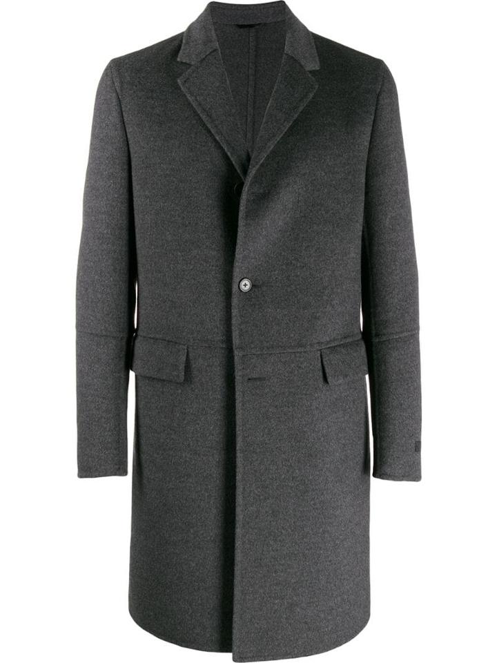Prada Single-breasted Over Coat - Grey