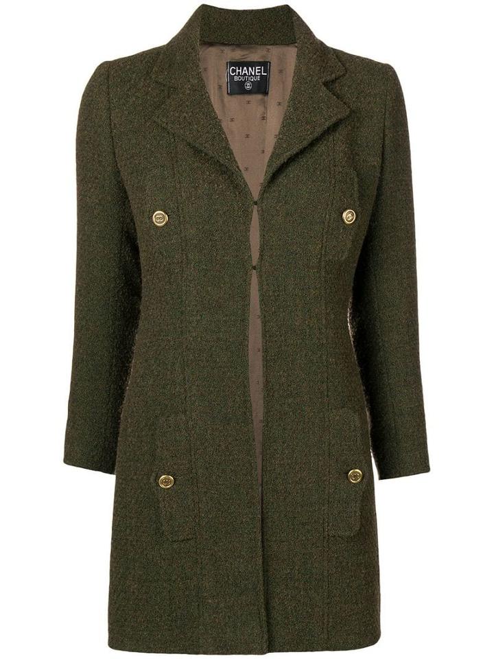 Chanel Pre-owned Pocket Detail Coat - Green