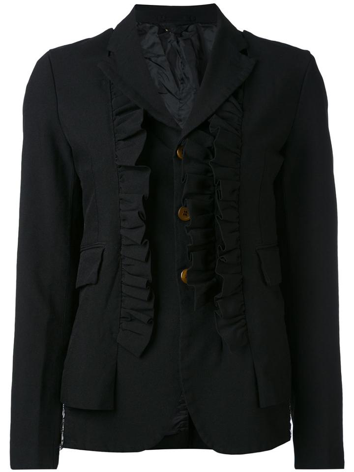 Ruffle Appliqué Blazer - Women - Polyester - Xs, Black, Polyester, Comme Des Garçons