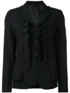 Ruffle Appliqué Blazer - Women - Polyester - Xs, Black, Polyester, Comme Des Garçons