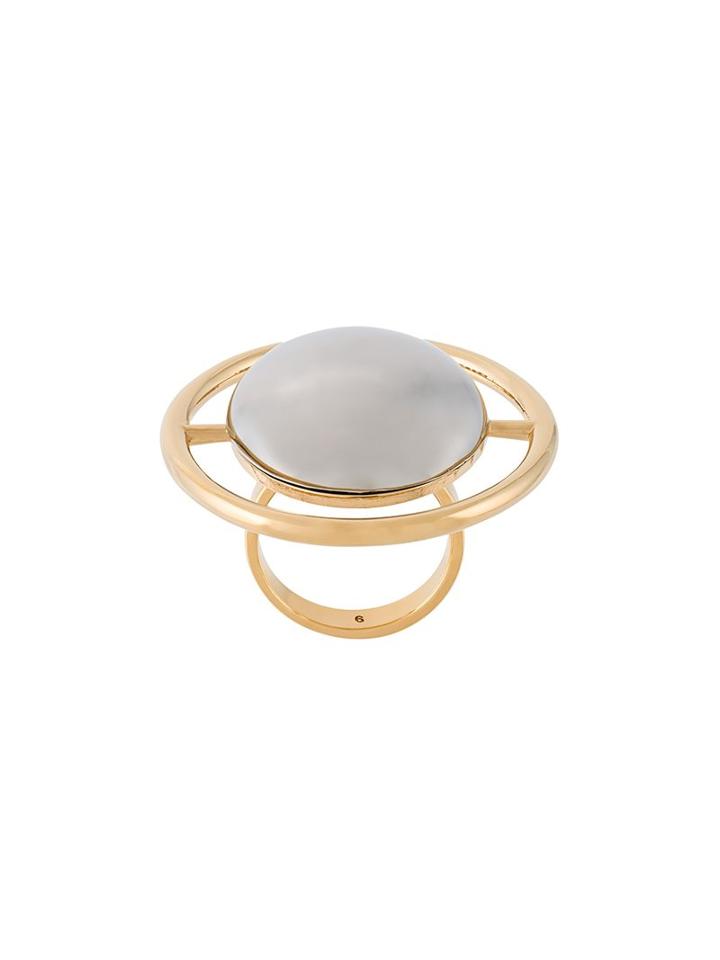 Saint Laurent Large Circular Ring, Women's, Metallic