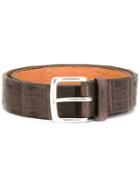 Orciani Crocodile-effect Belt, Men's, Size: 95, Brown, Calf Leather