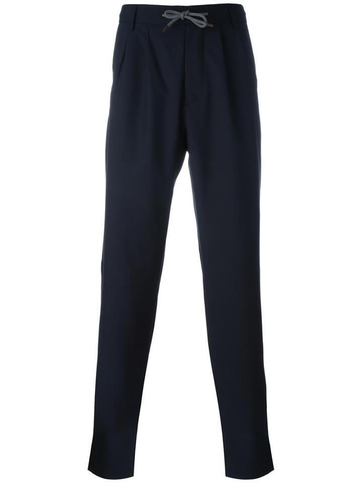 Brunello Cucinelli Tailored Trousers, Men's, Size: 46, Blue, Wool/viscose/acetate/cotton