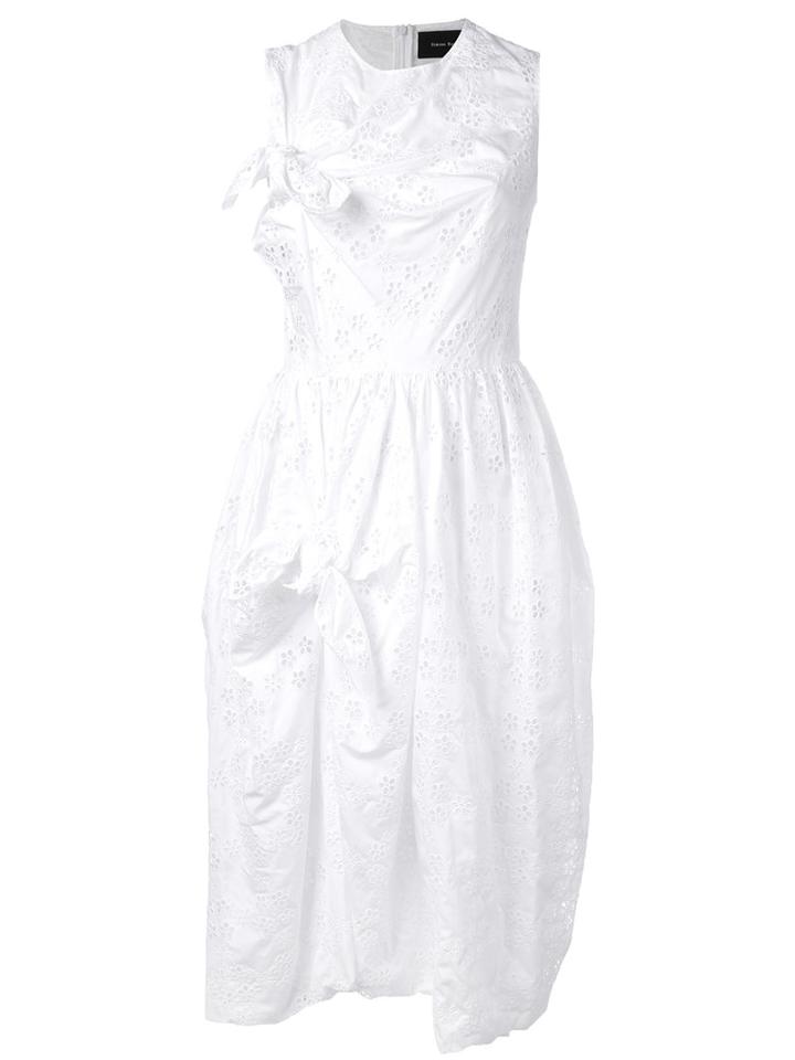 Simone Rocha - Sangallo Knot Dress - Women - Cotton/polyester - 8, White, Cotton/polyester