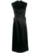 Jil Sander Fitted Oriental Dress - Black