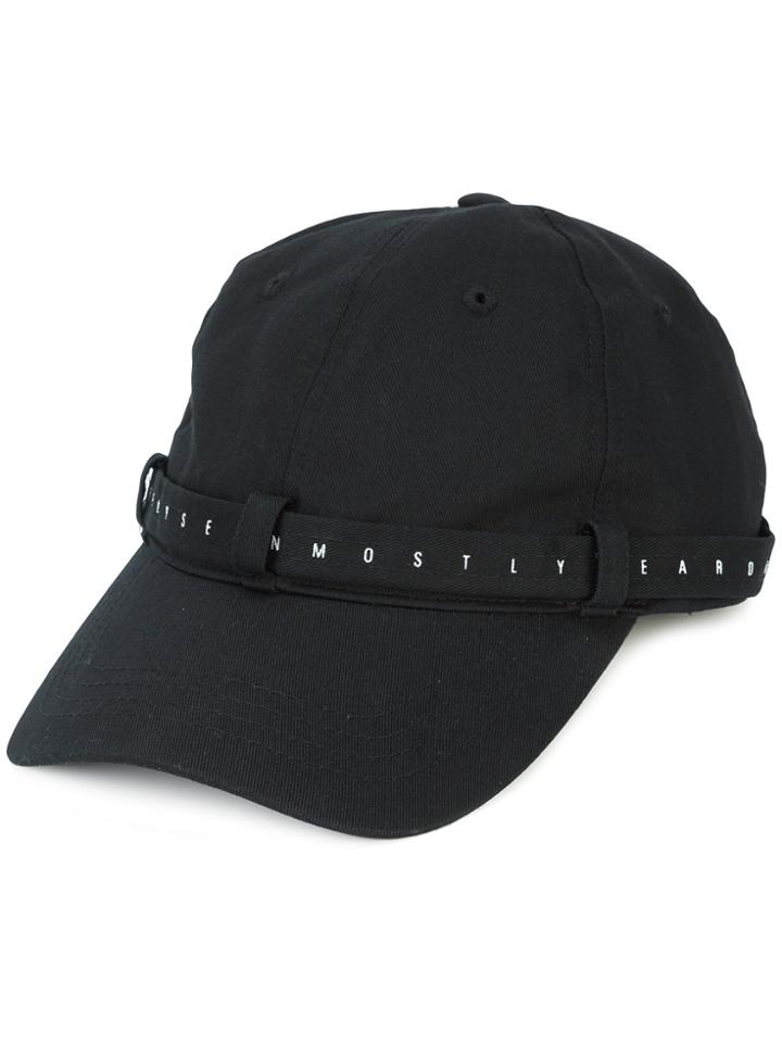 Mostly Heard Rarely Seen Lettering Strap Baseball Cap - Black
