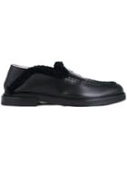 Fendi Shearling Trim Penny Loafers