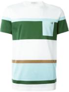 Salvatore Ferragamo Striped T-shirt, Men's, Size: S, White, Cotton