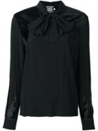 Fausto Puglisi Bow Neck Blouse, Women's, Size: 40, Black, Acetate/viscose/silk/polyester