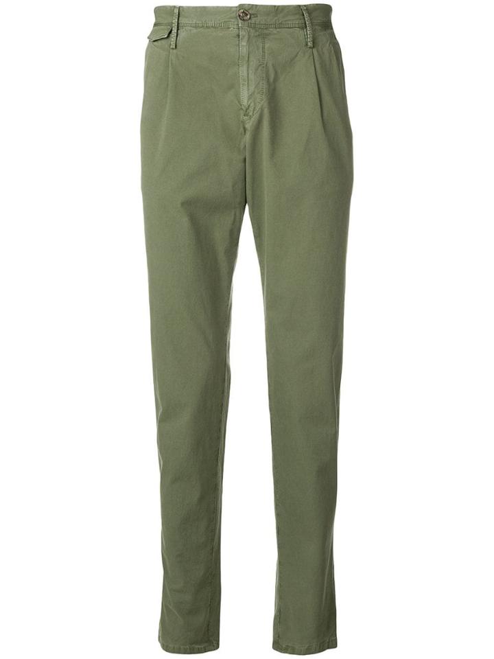 Pt01 Logo Chain Slim-fit Chinos - Green