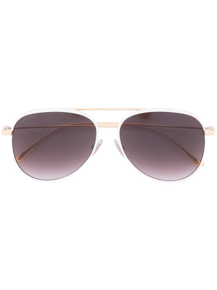 Jimmy Choo Eyewear - 'retos' Sunglasses - Women - Metal - 57, White, Metal