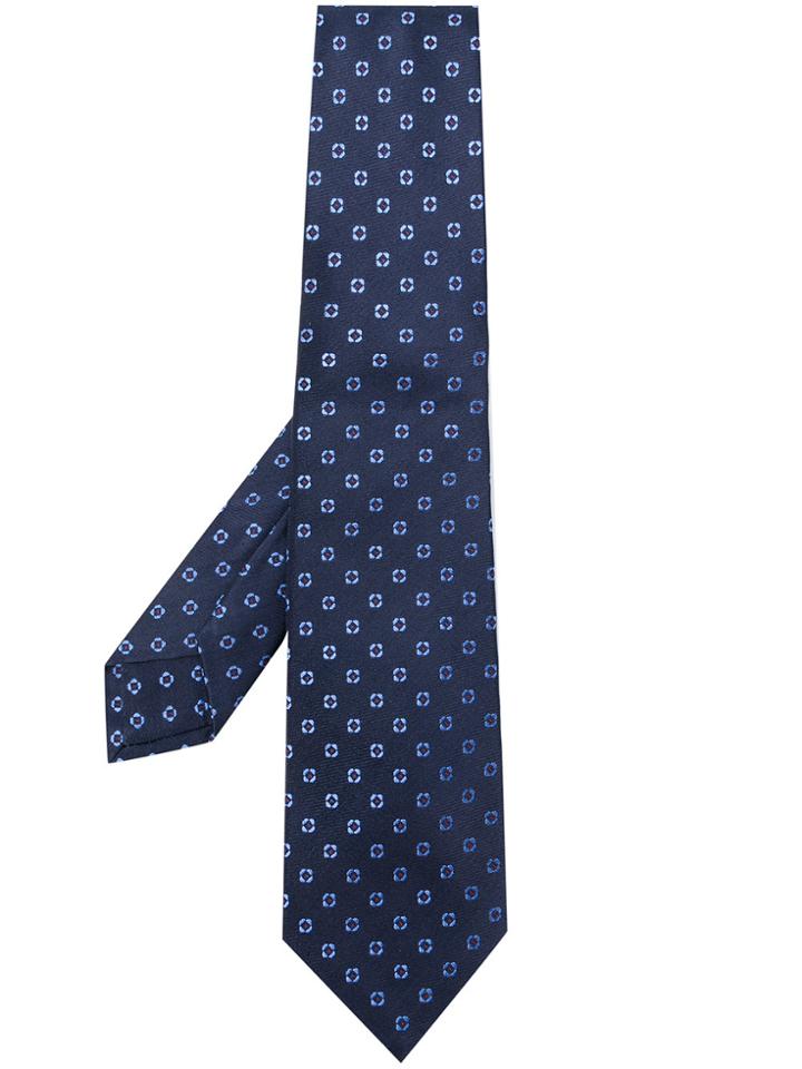 Kiton Micro Embroidered Tie - Blue