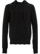 Ziggy Chen Hooded Knit Sweater - Black